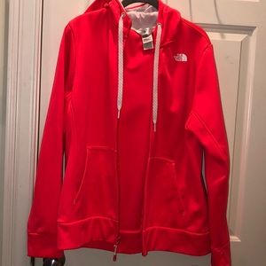 Coral The North Face full zip sweatshirt